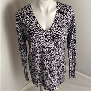 MICHAEL Michael Kors multicolor cheetah print v-neck lightweight sweater